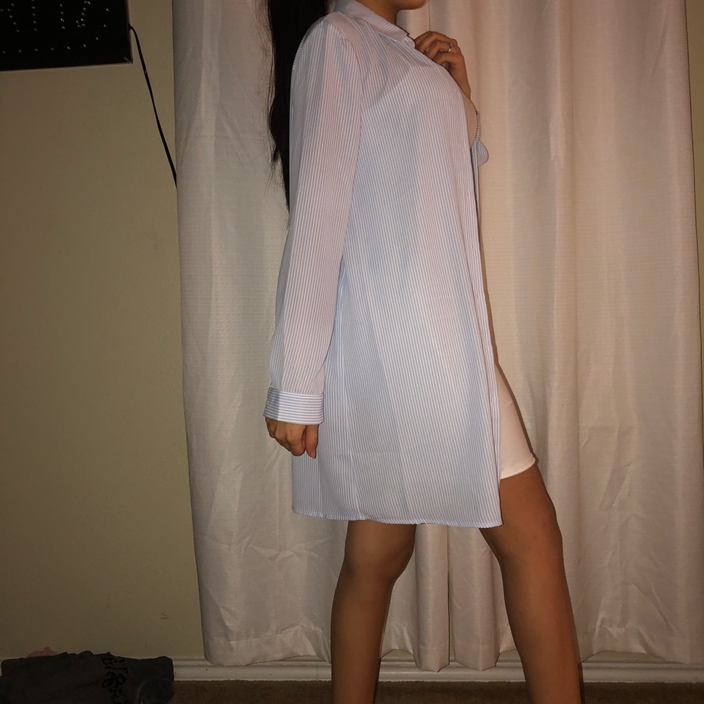 Pinstripe Button Down Dress